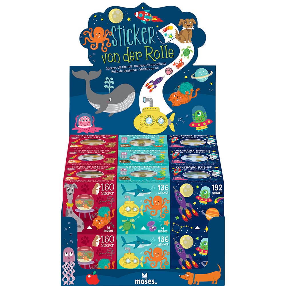 Rollo de adhesivos · Océano, Espacio y Animales - La Chata Merengüela