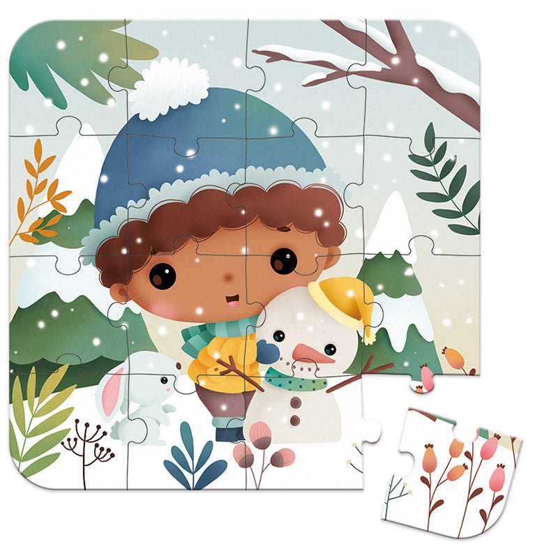 Set de 4 Puzzles Evolutivos · Las estaciones - La Chata Merengüela