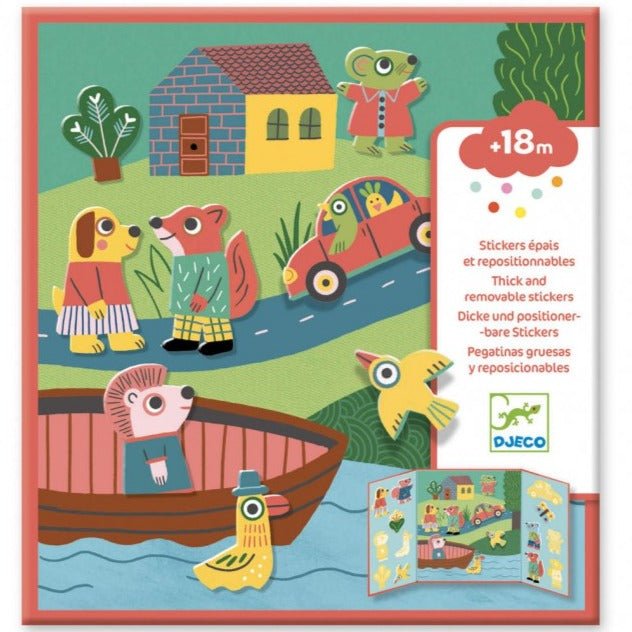 Set pegatinas reutilizables · Los animales - La Chata Merengüela