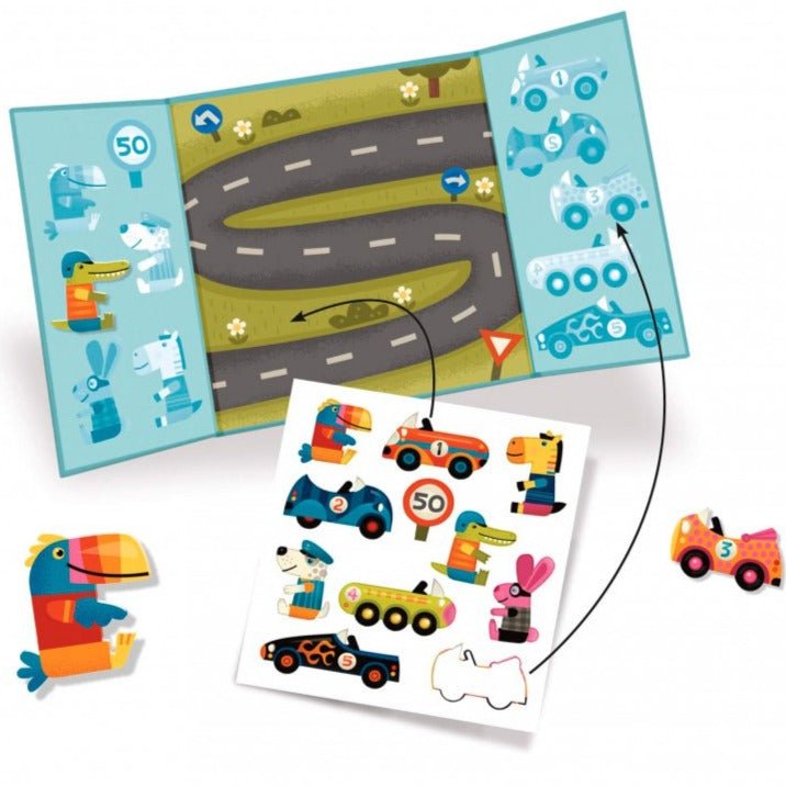 Set pegatinas reutilizables · Los coches - La Chata Merengüela