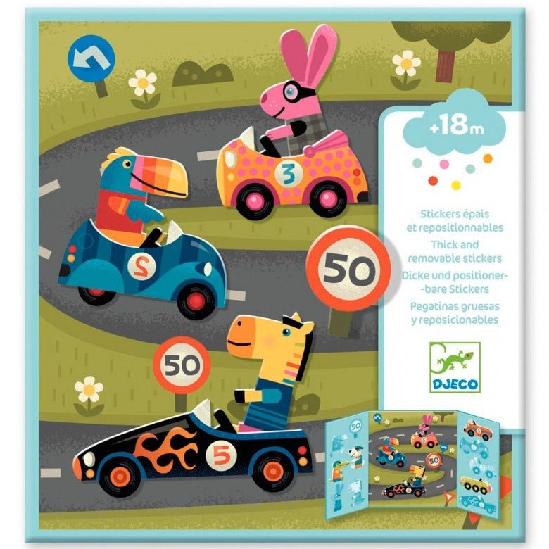 Set pegatinas reutilizables · Los coches - La Chata Merengüela