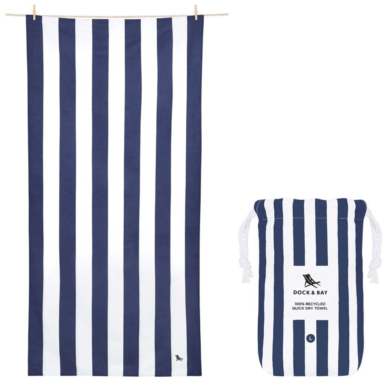 Toalla Playa Microfibra DOCK & BAY · Cabana Navy L - La Chata Merengüela