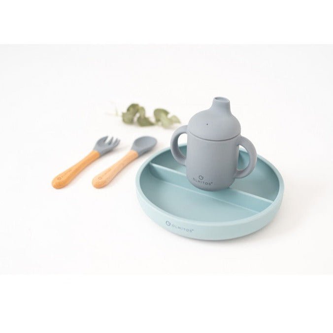 Vajilla 5 piezas Silicona Olmitos · Azul - La Chata Merengüela