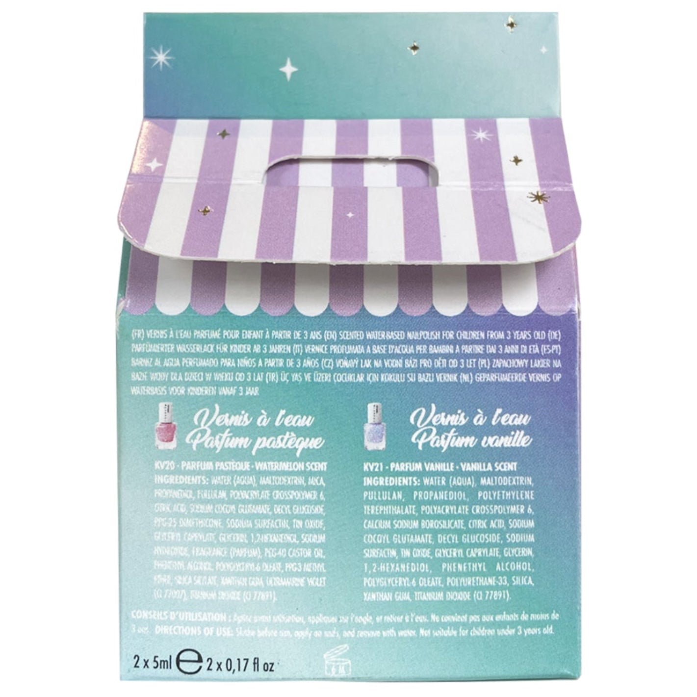 Set 2 esmaltes de uñas a base de agua INUWET · princess aqualand