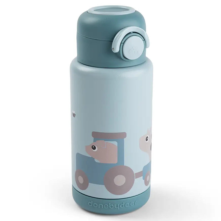Botella de acero térmica DONEBYDEER tiny farm · azul