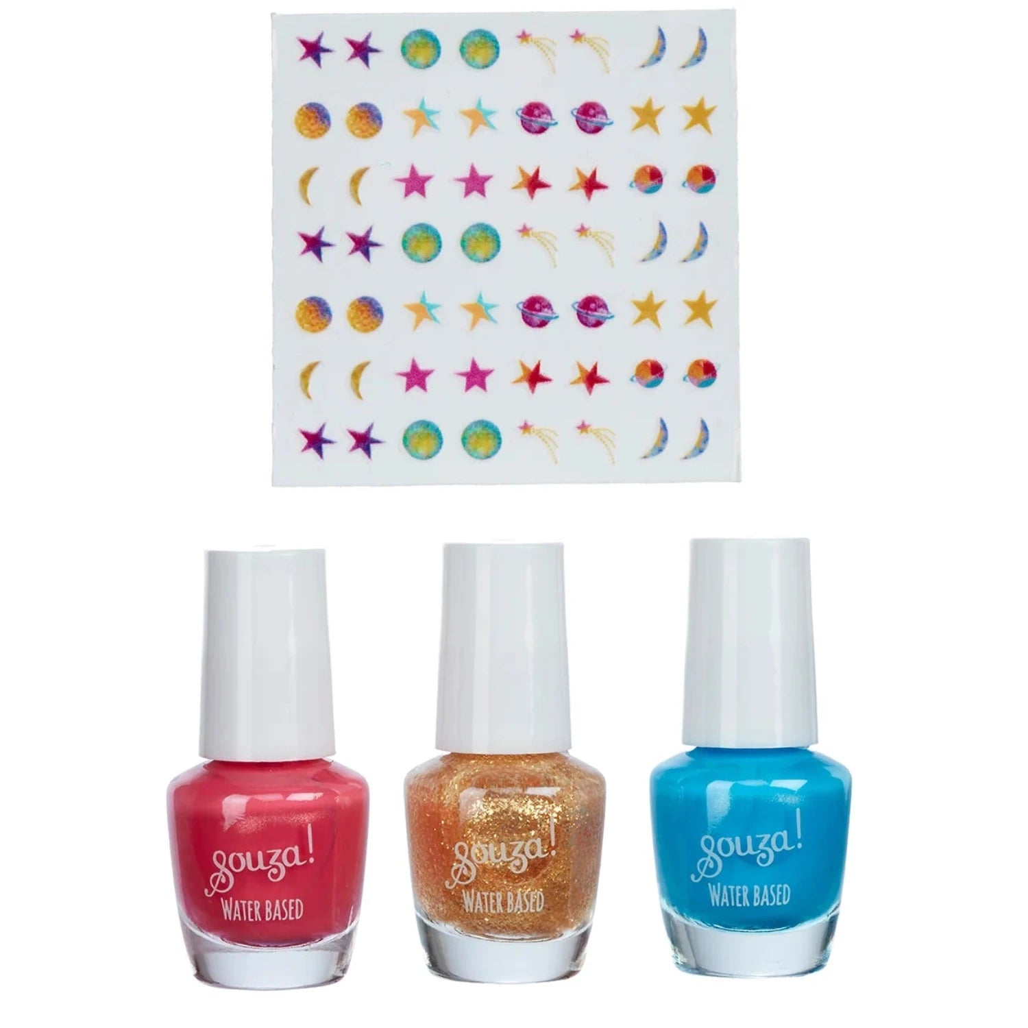 3 esmalte de uñas con pegatinas · galaxia