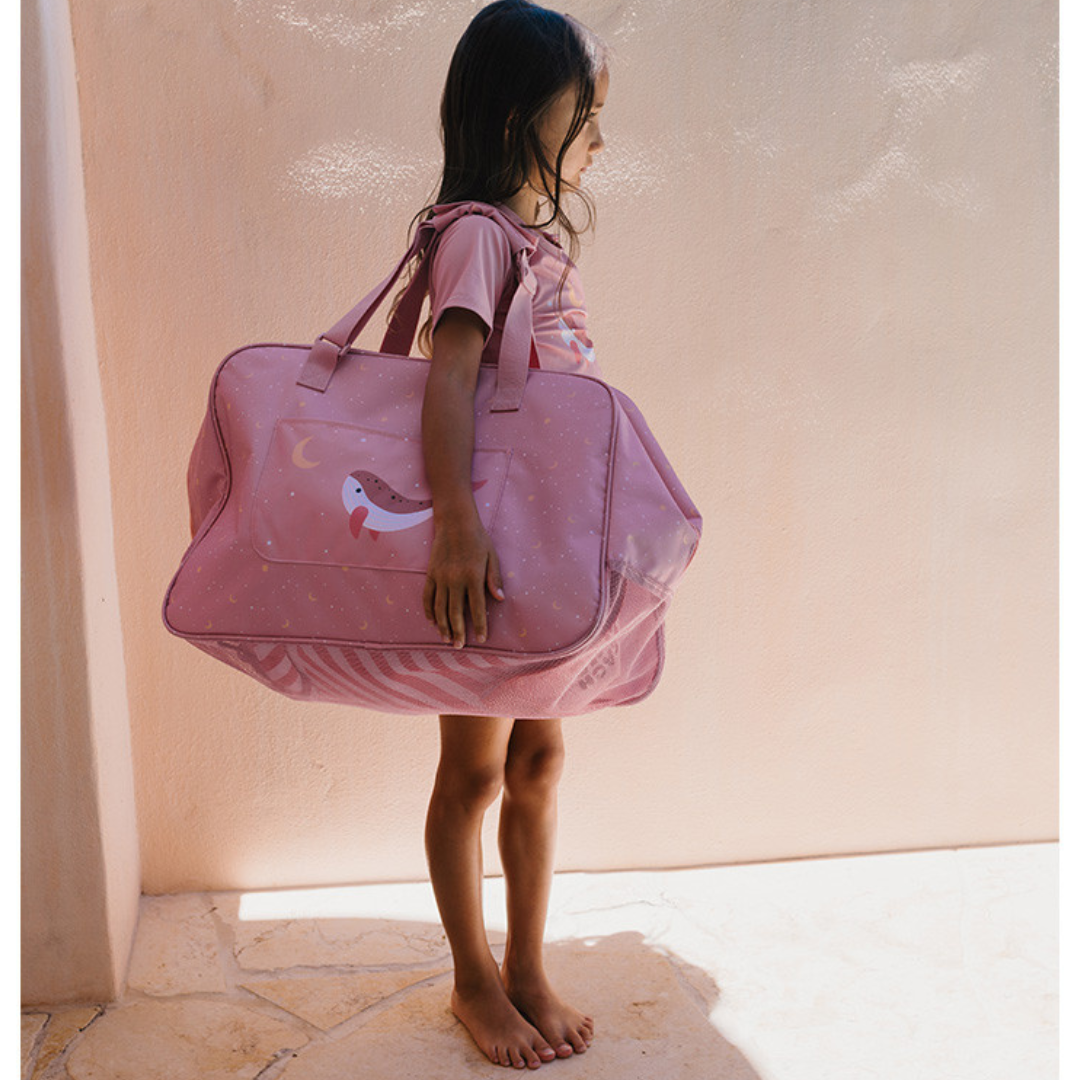 Bolso de playa con rejilla personalizable · whale pink