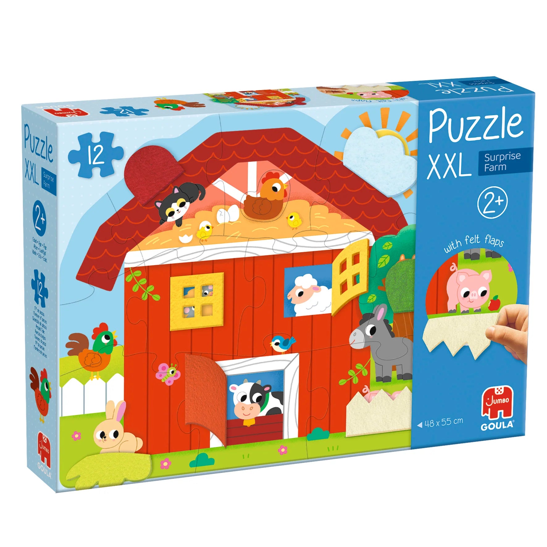 Puzzle XXL granja ¡con solapas!: 12 piezas