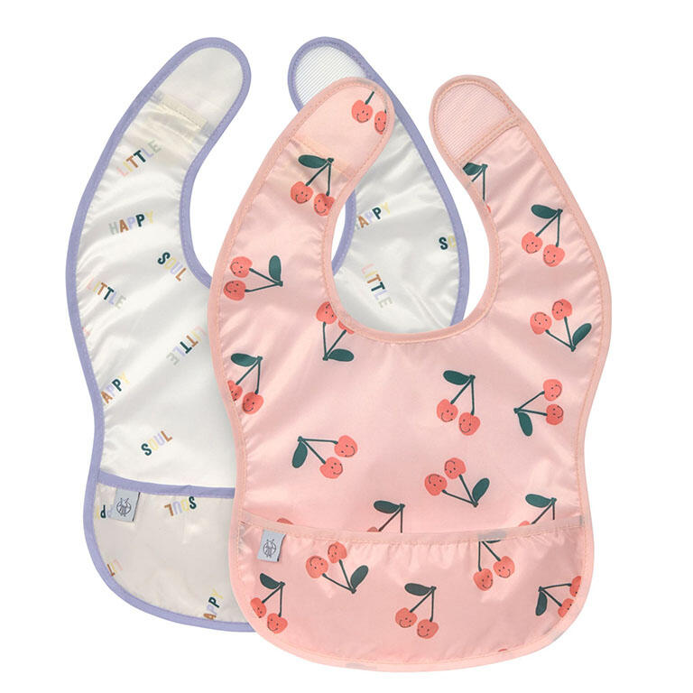 2 baberos manga larga con bolsillo Lässig · fruits cherry