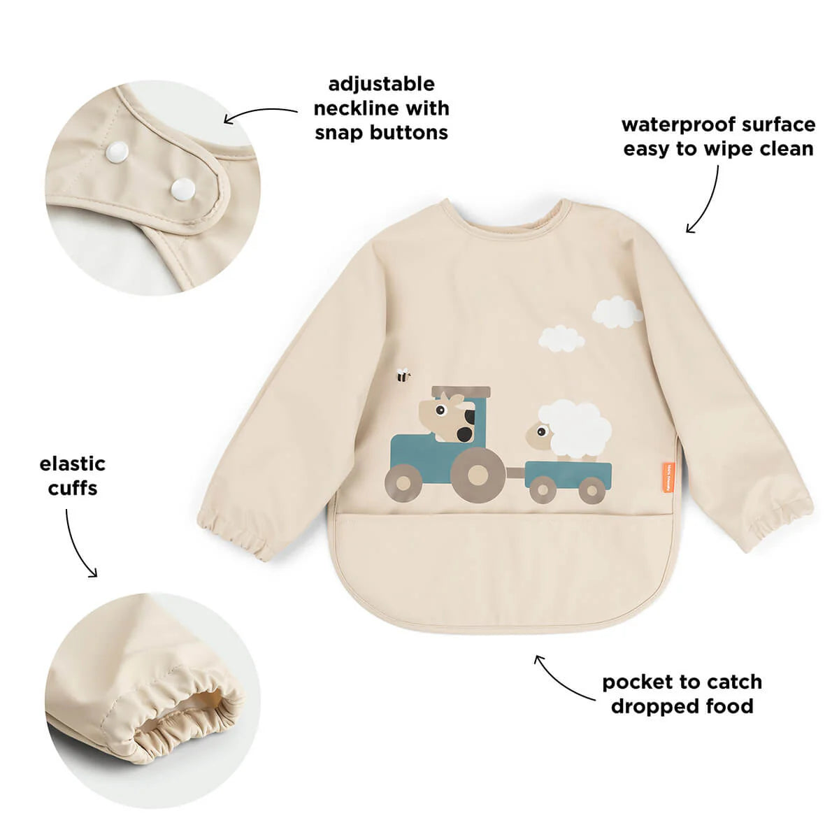 Babero con mangas DONEBYDEER · tiny farm arena