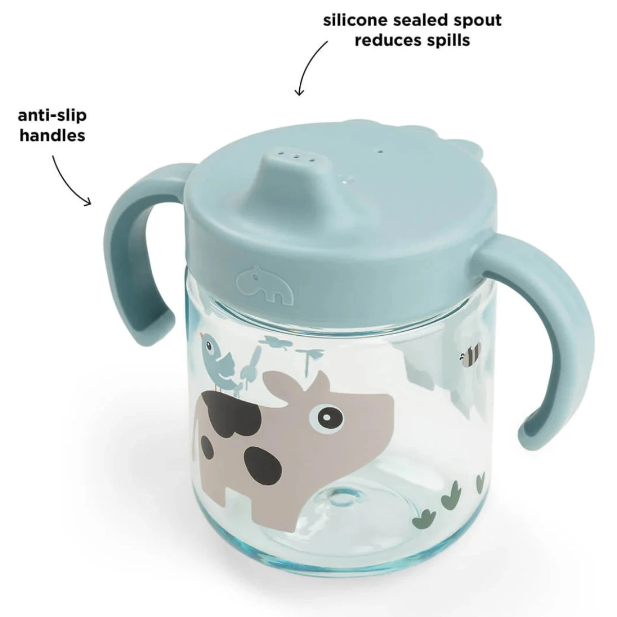 Taza de aprendizaje con asas DONEBYDEER · tiny farm azul