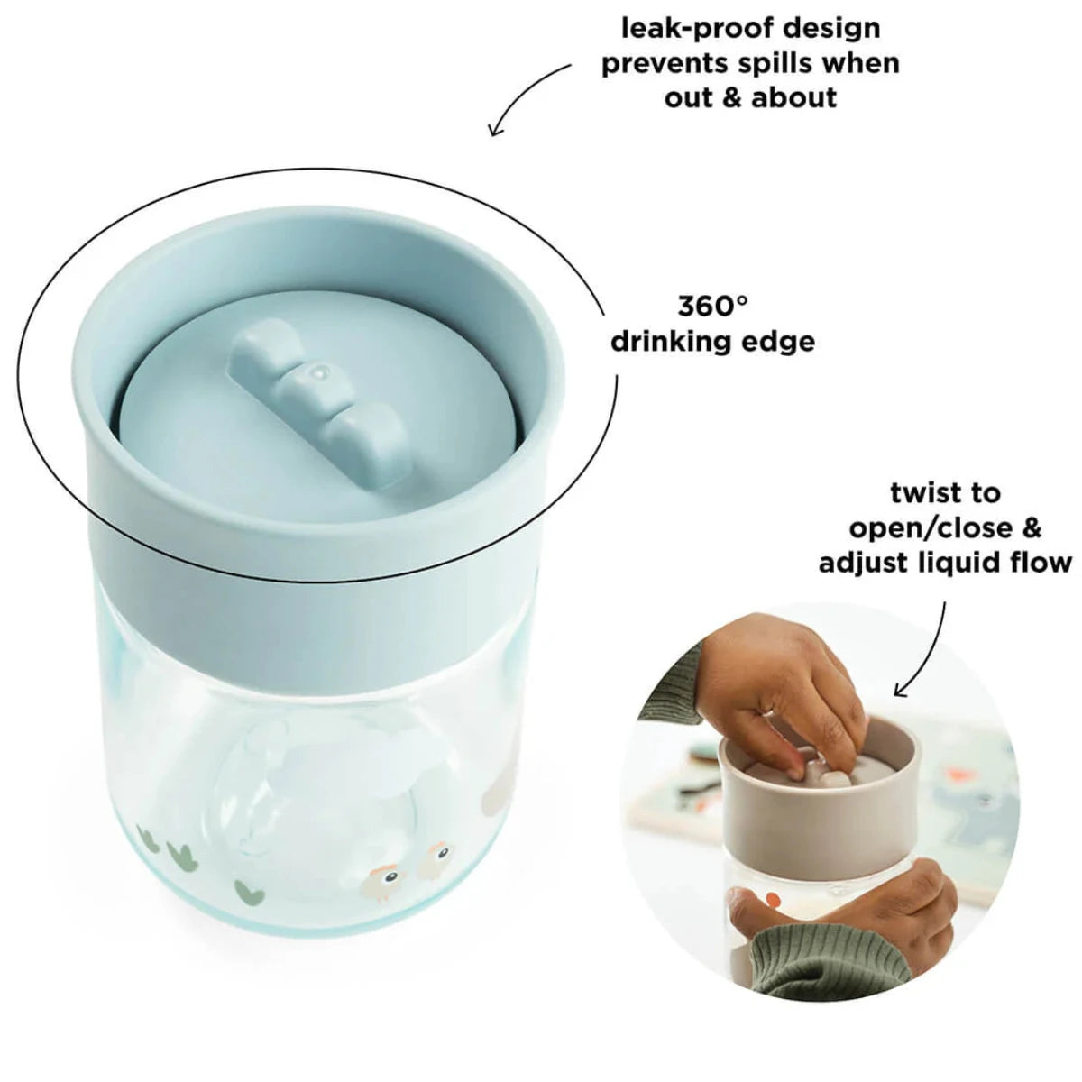 Taza de aprendizaje 360 DONEBYDEER · tiny farm azul