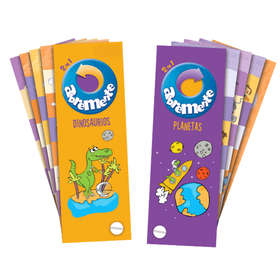Abremente 2 en 1 · planetas y dinosaurios