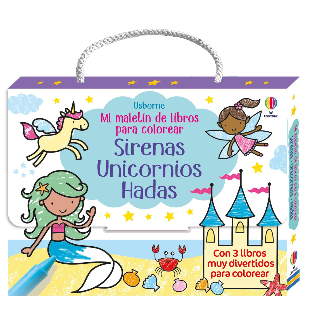 Mi maletín de libros para colorear: sirenas, unicornios y hadas