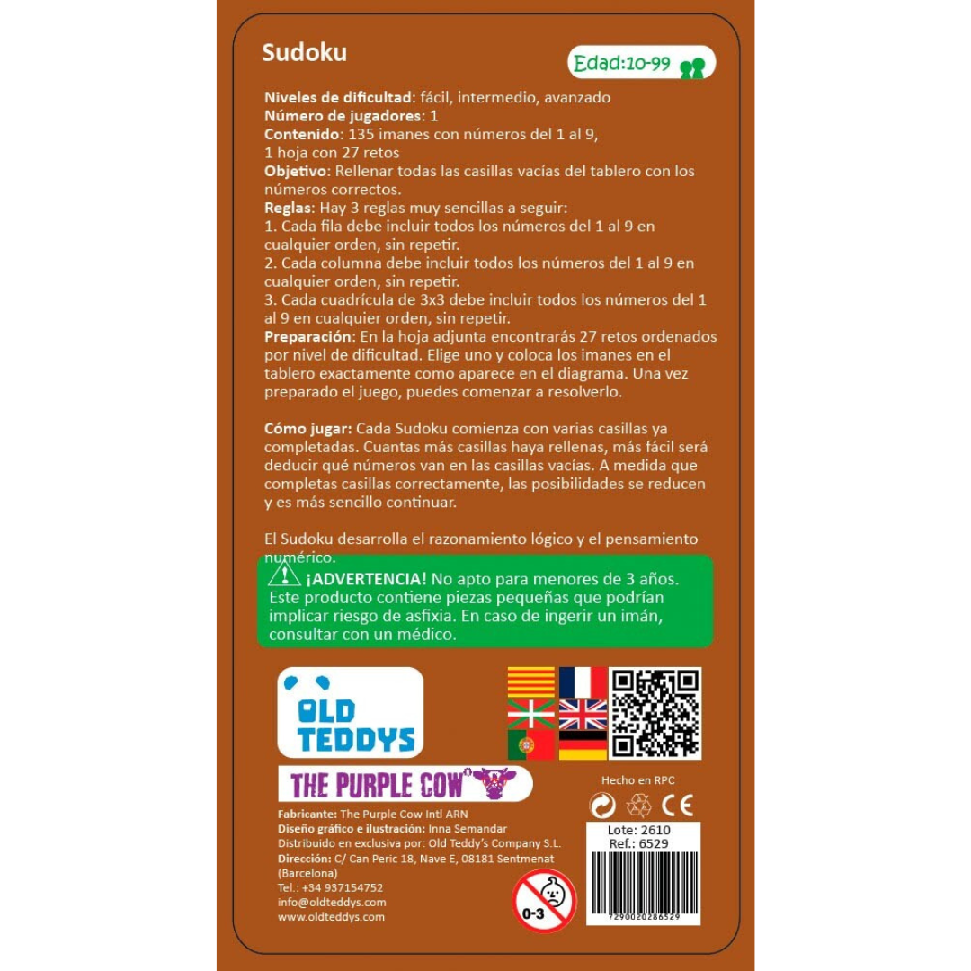 Juego magnético de viaje: SUDOKU