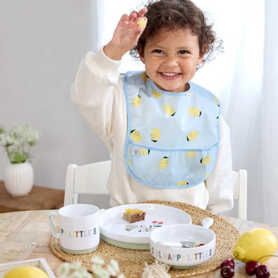 2 baberos manga larga con bolsillo Lässig · fruits lemon