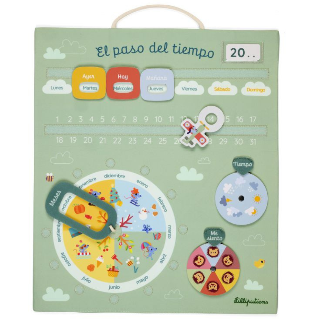 Calendario con el paso del tiempo en español