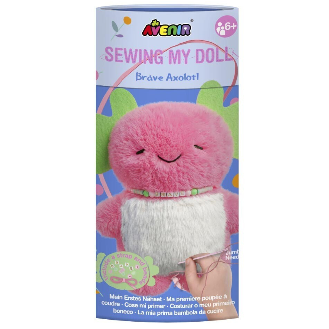 Cosiendo mi peluche de ajolote