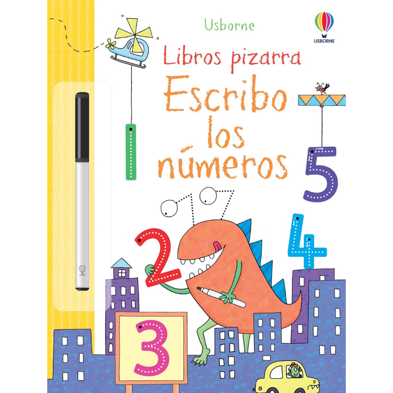 Libro pizarra reutilizable · escribo los números