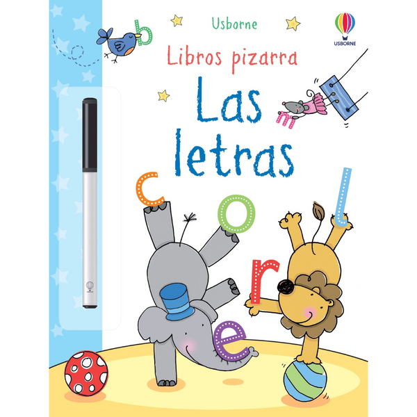 Libro pizarra reutilizable · las letras