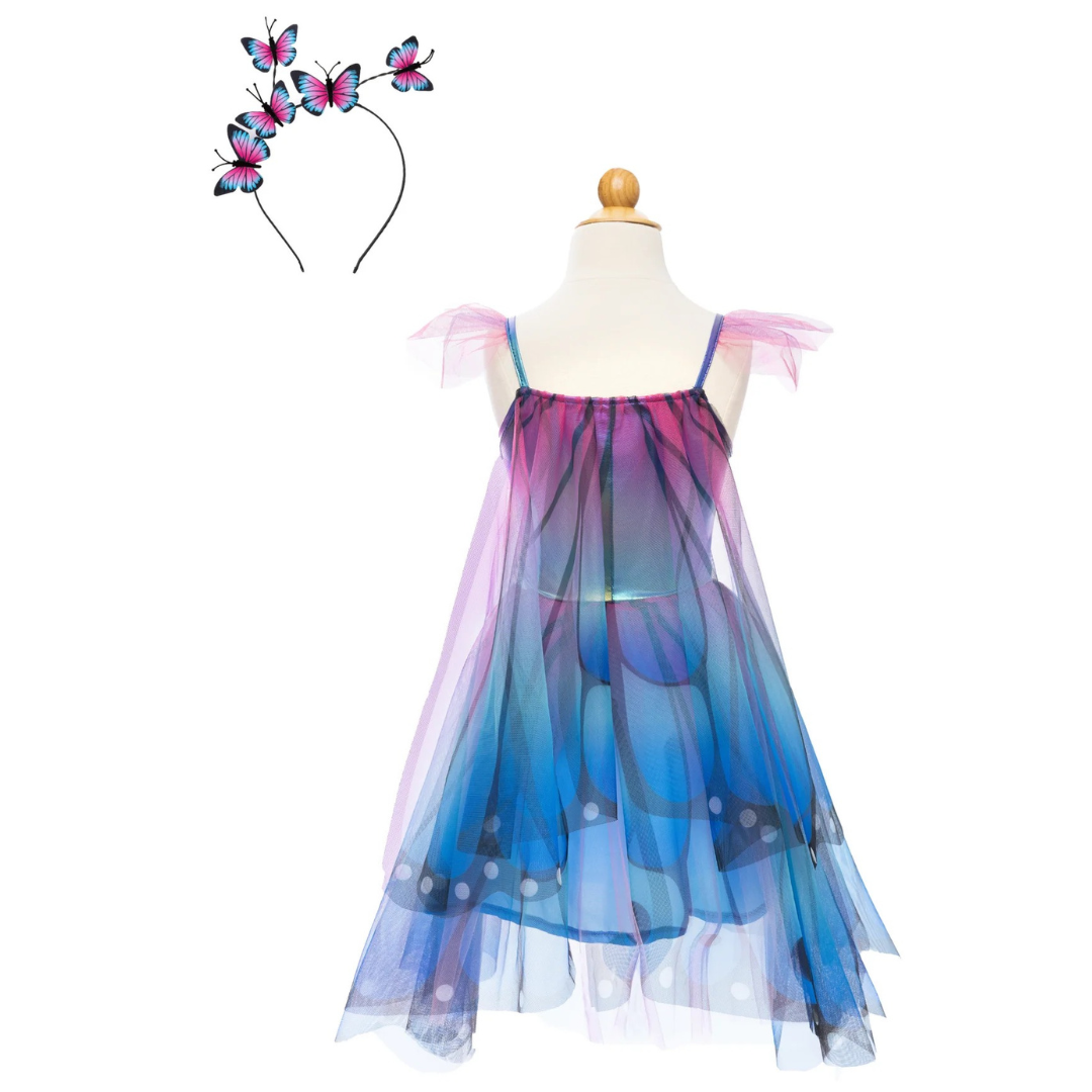 Vestido de mariposas con alas y diadema