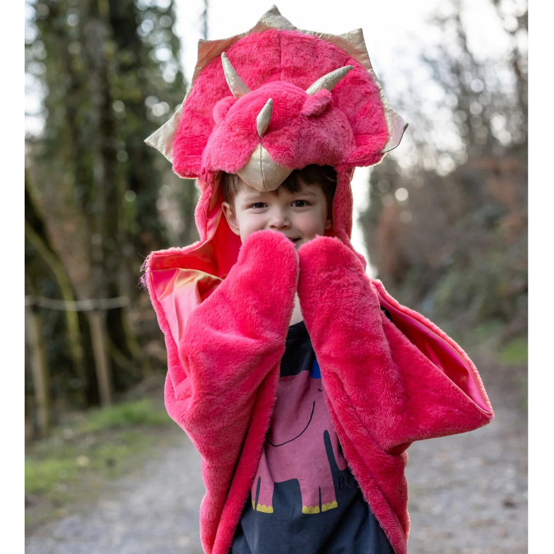 Capa de peluche triceratops
