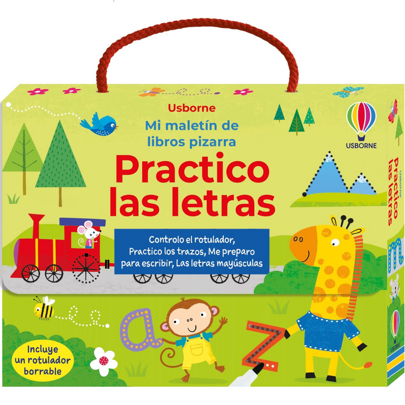 Mi maletín de libros pizarra · Practico las letras