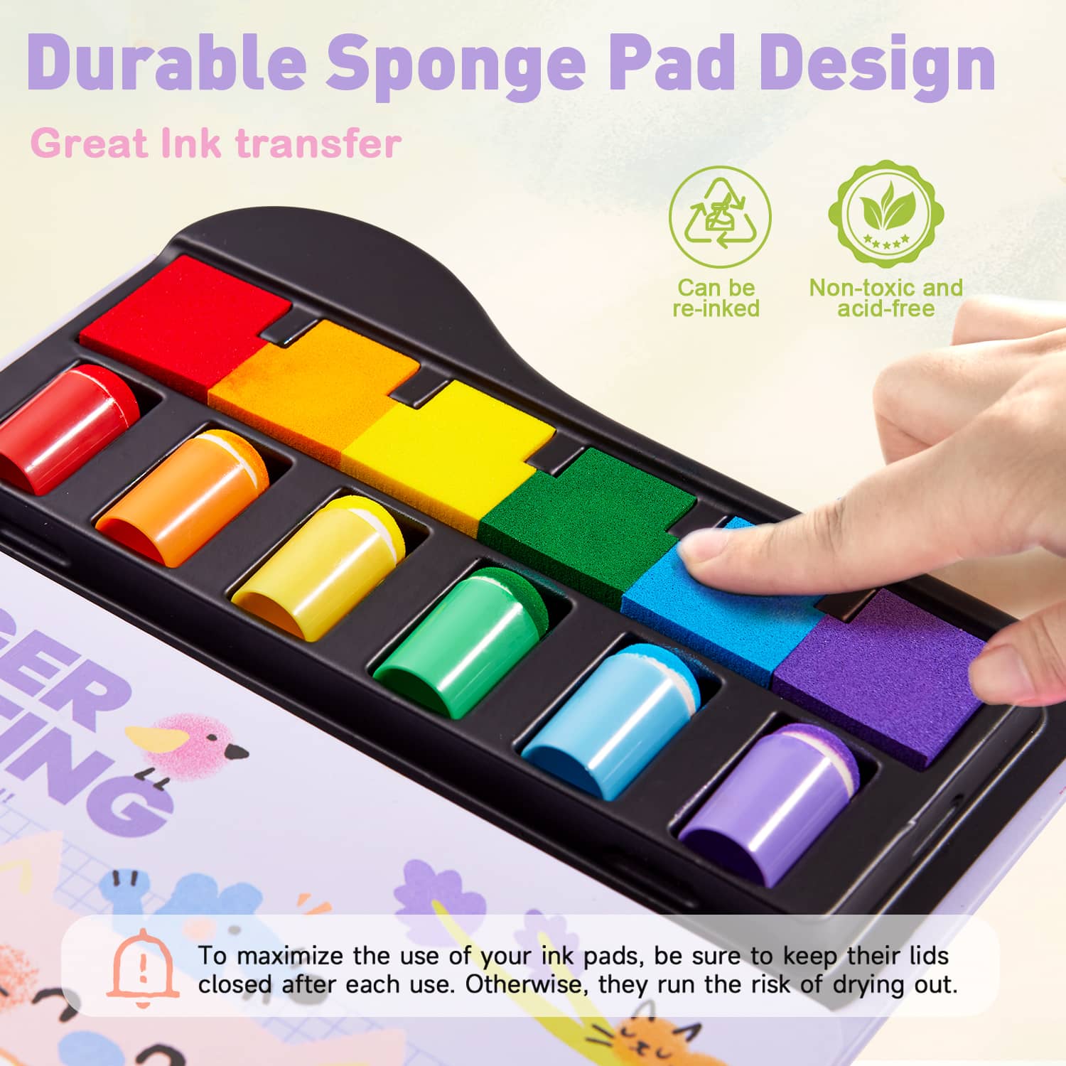 Libro creativo ¡pinta con los dedos! FINGERTIP STAMP FUN