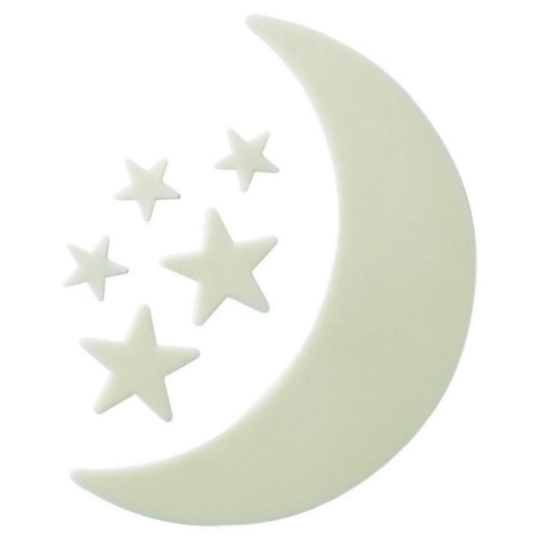 Luna y estrellas ¡que brillan en la oscuridad! 4M