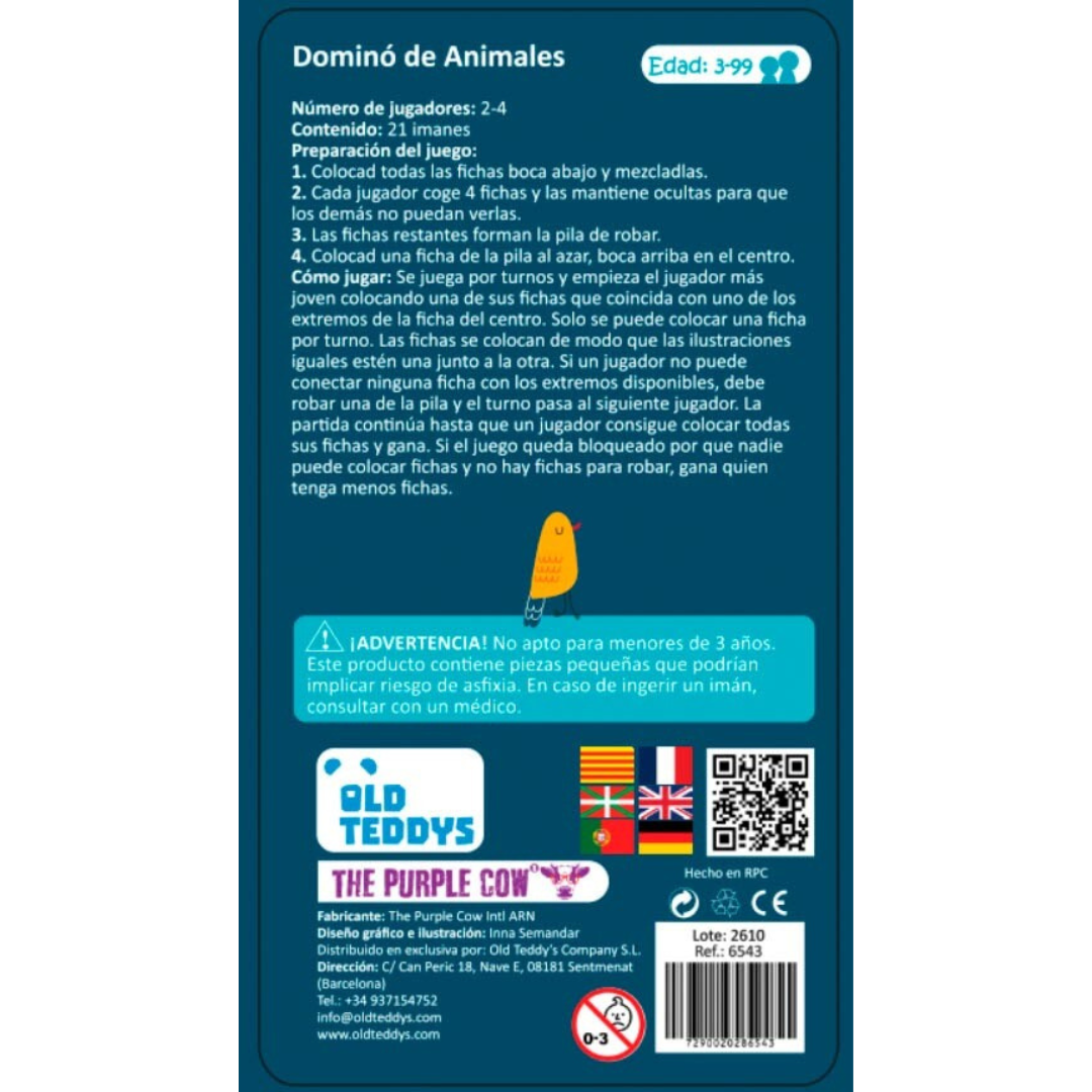 Juego magnético de viaje: DOMINÓ DE ANIMALES