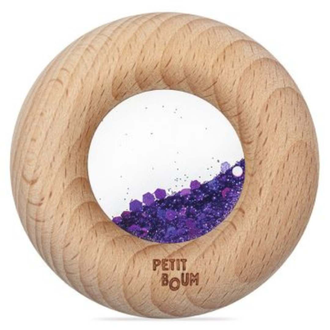 Donut sensorial calma con purpurina