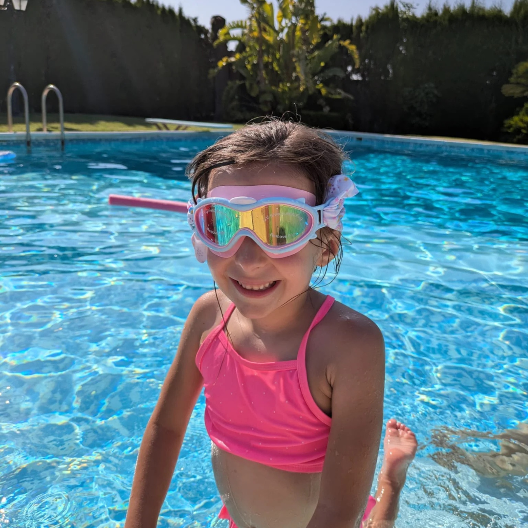 Máscaras de natación infantiles con turbante · amarilla con dinosaurios