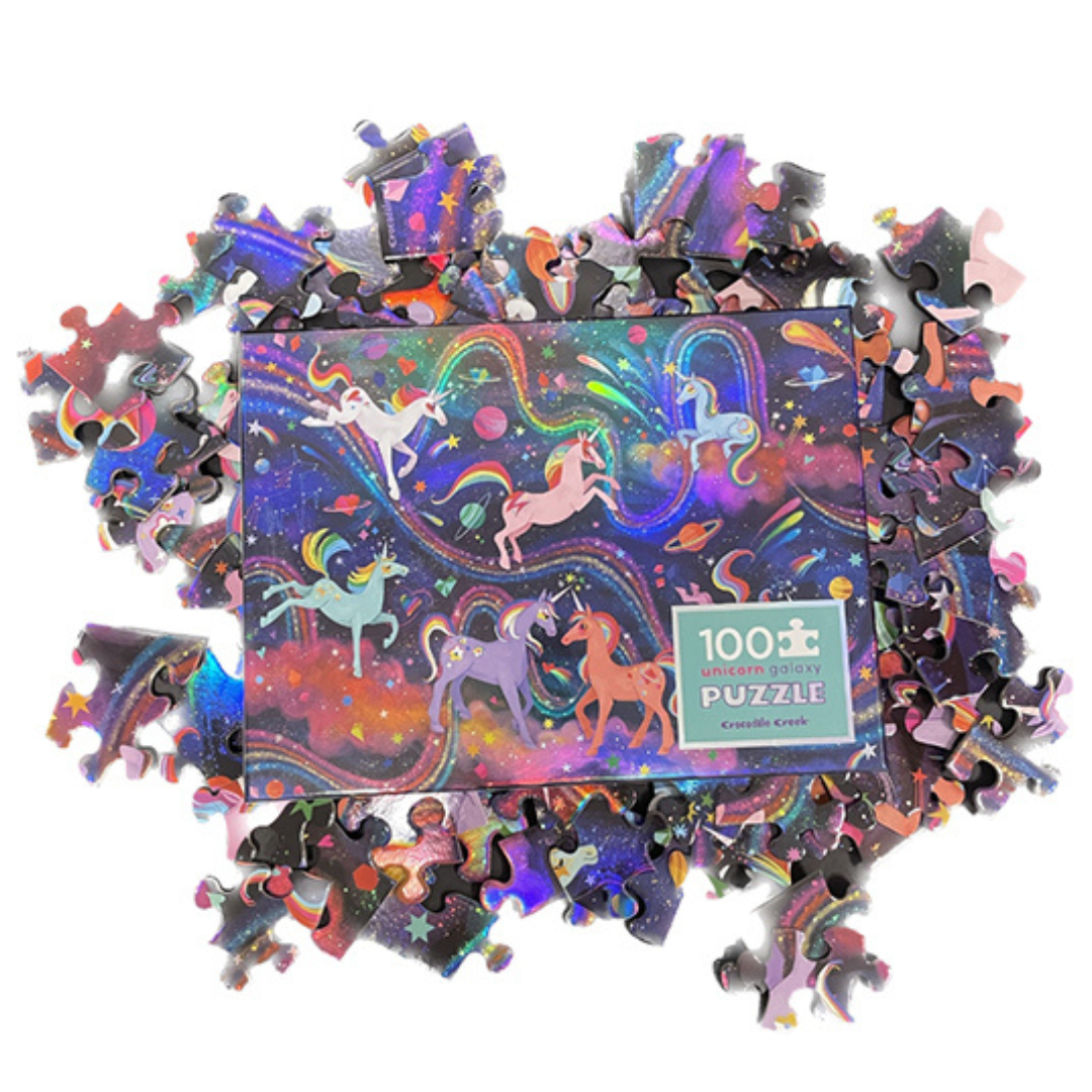 Puzzle holográfico Unicorn Galaxy: 100 piezas
