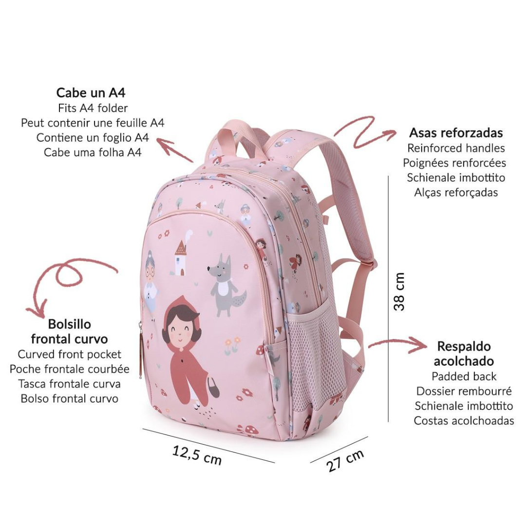 Mochila TUTETE mediana Little Red con llavero personalizable