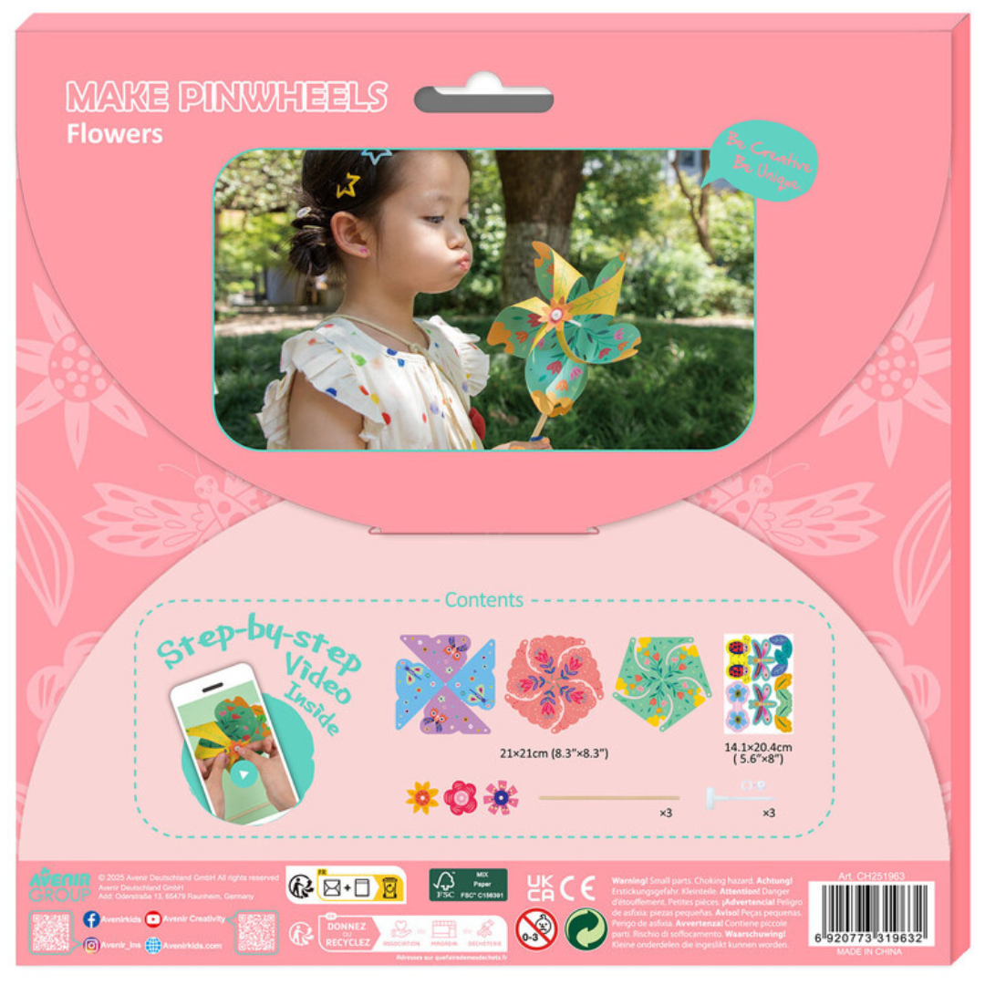 Crea molinillos de viento florales