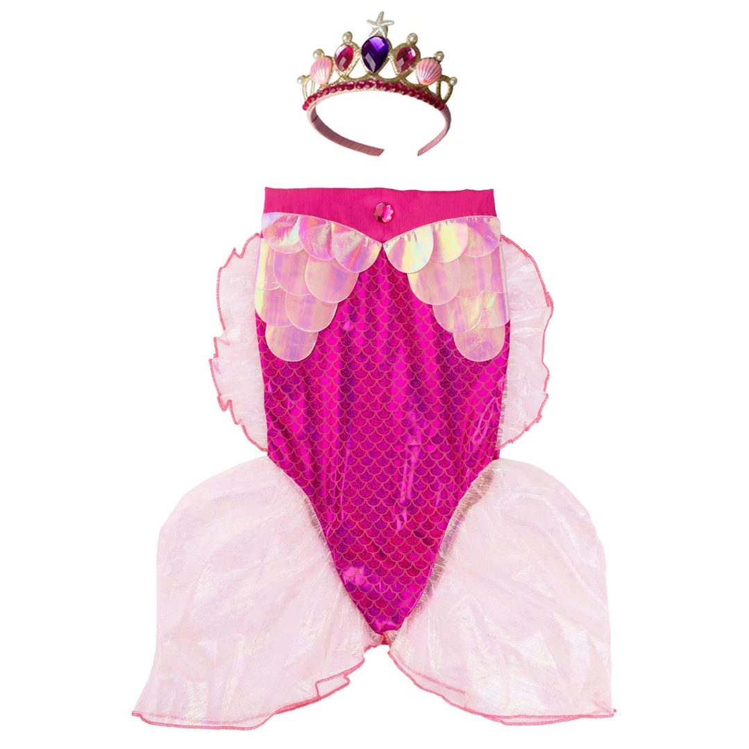 Disfraz brillante de sirena con diadema