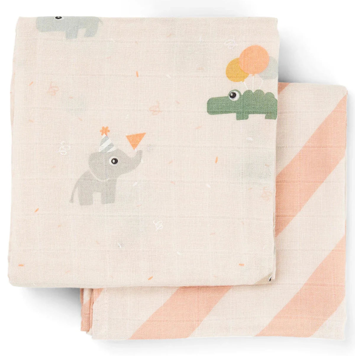 Pack 2 muselinas de algodón DONEBYDEER 65X65 · celebration rosa