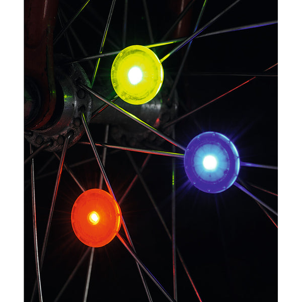3 luces LED radios de bicicleta