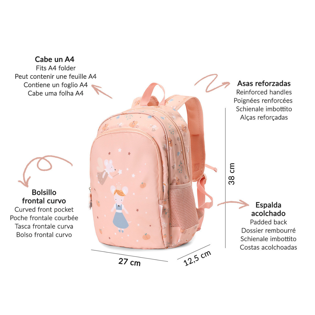 Mochila TUTETE mediana con llavero personalizable · mouse fairies