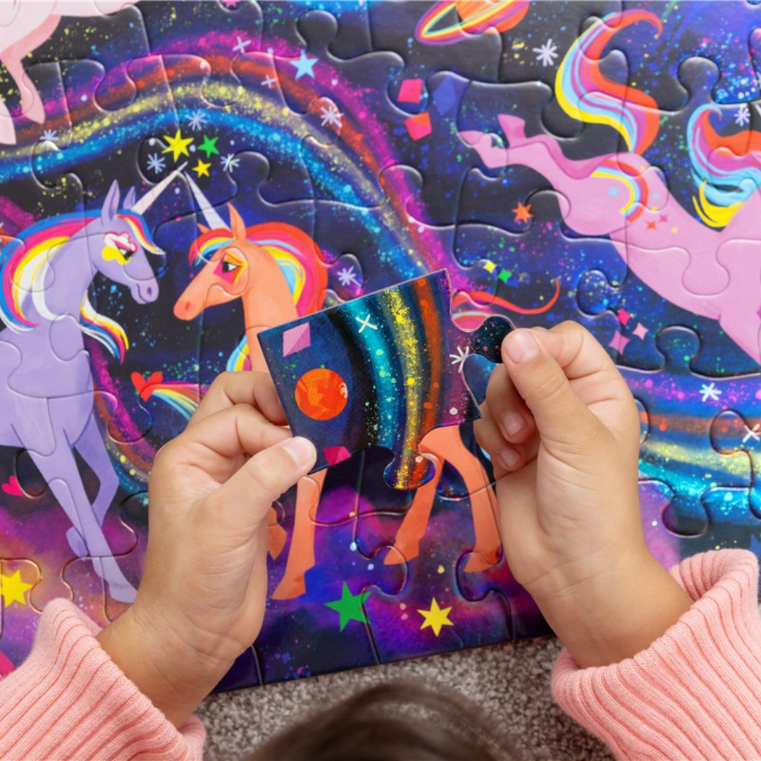 Puzzle holográfico UNICORN GALAXY: 100 piezas
