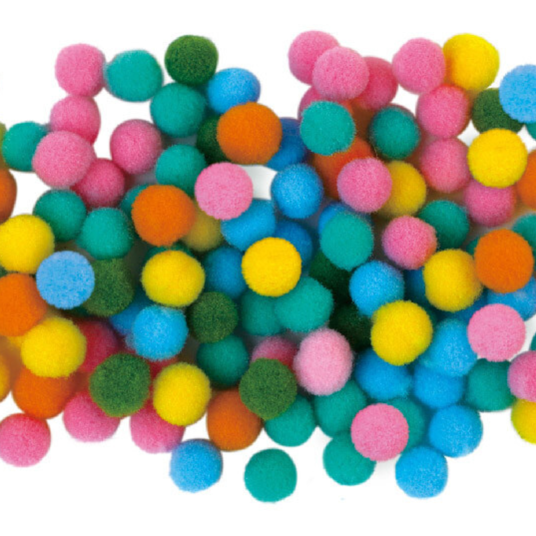 Arte con pompones y ajolotes