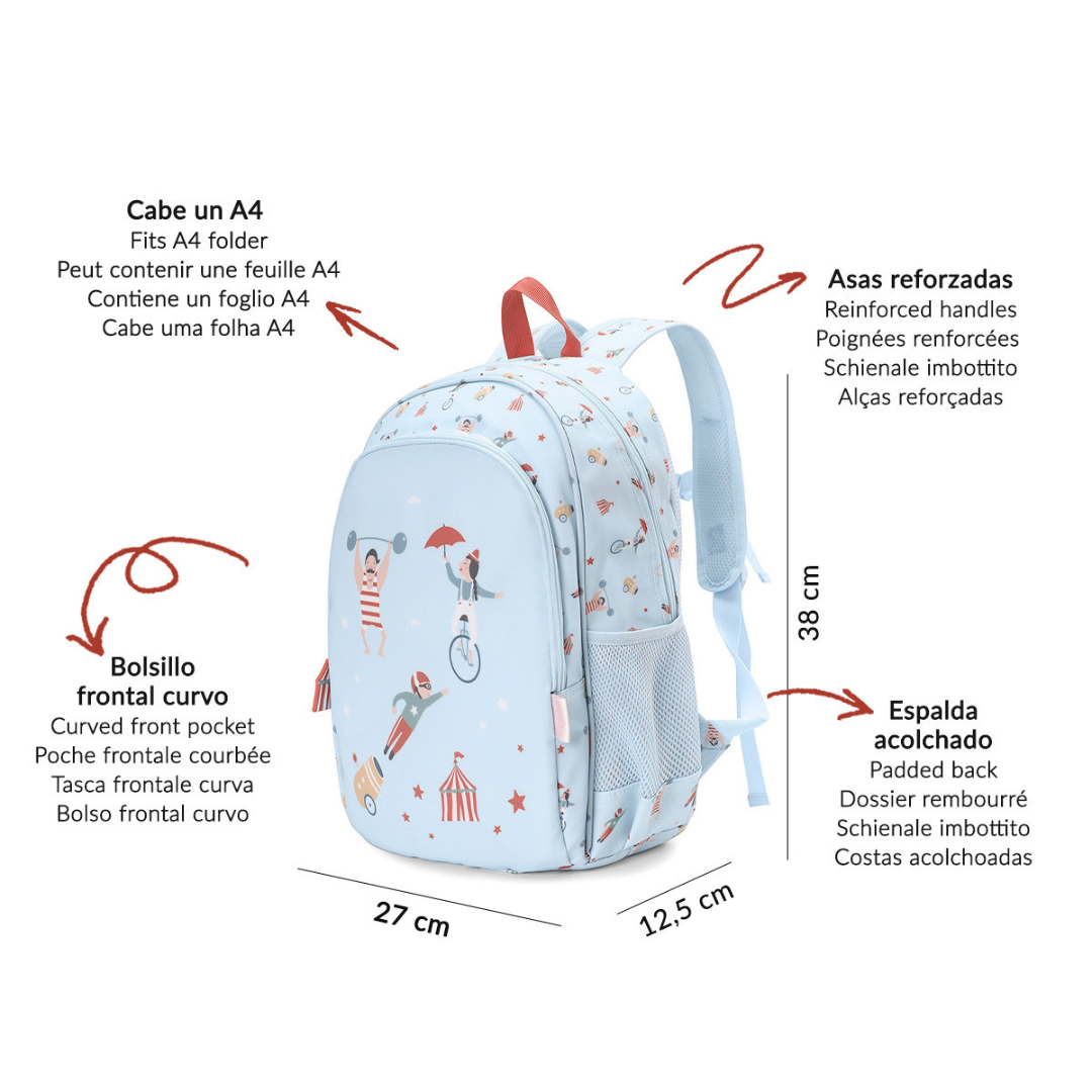 Mochila TUTETE mediana con llavero personalizable · circus