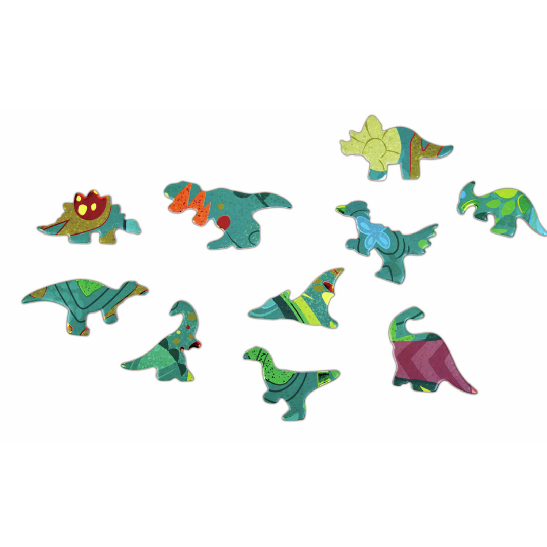 Puzzle de suelo brillante de dinosaurios: 200 piezas