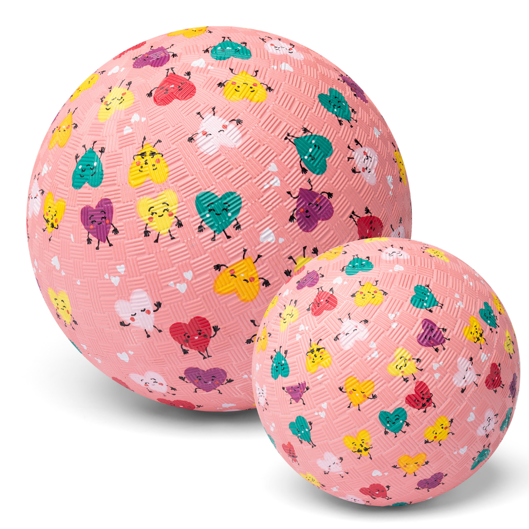 Pelota de caucho natural · corazones