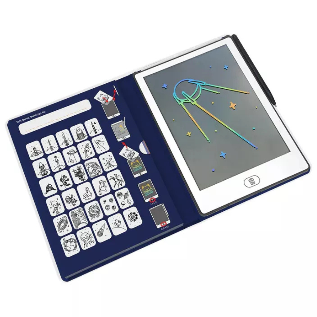 Tableta para dibujar con plantillas KIDYDRAW MINI · galaxia