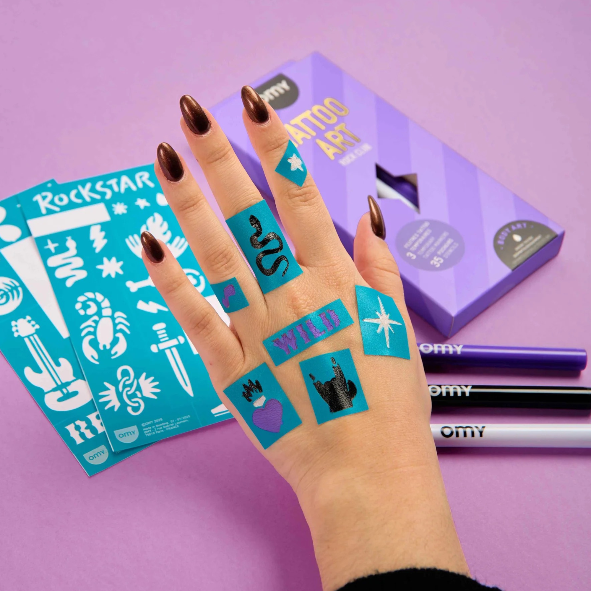 Rotuladores tattoos OMY · rock club