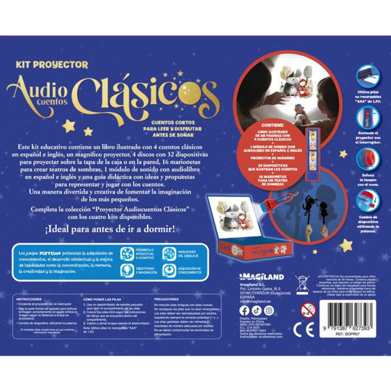 Kit proyector audiocuentos clásicos: cuentos de aventuras