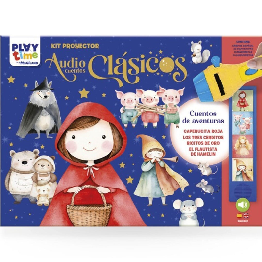 Kit proyector audiocuentos clásicos: cuentos de aventuras
