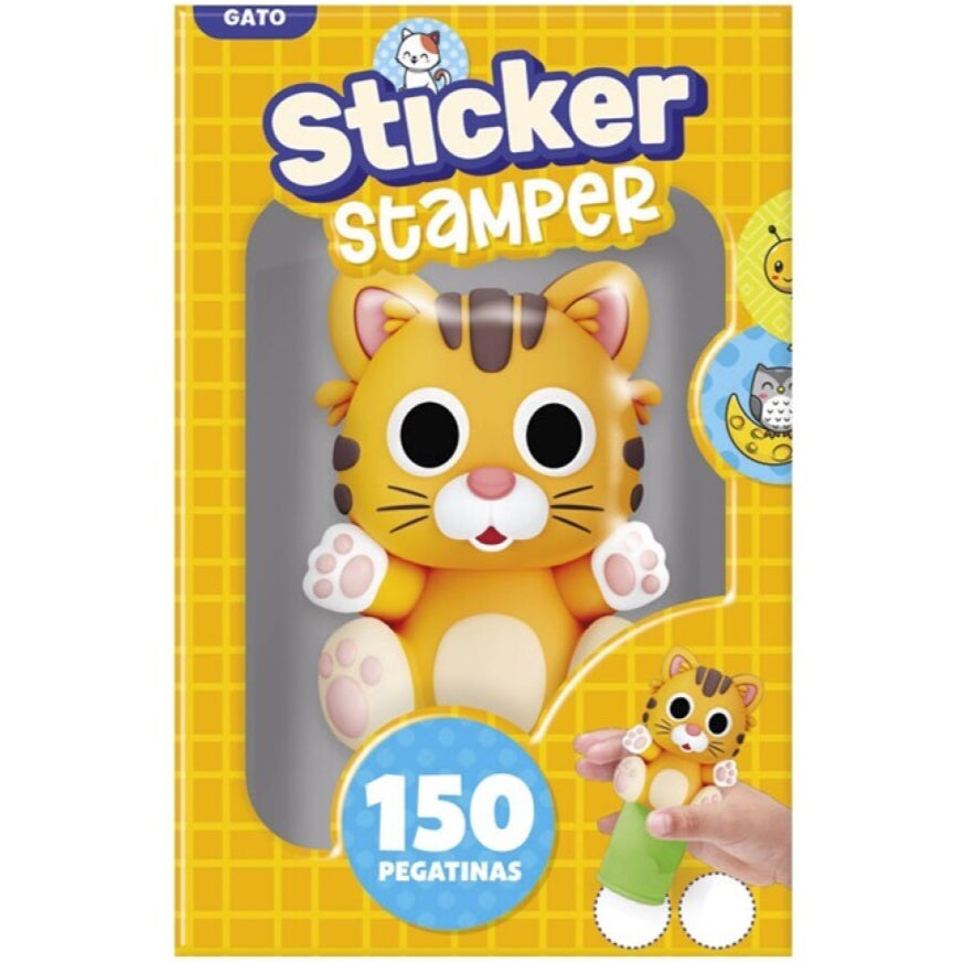 Sticker stamper ¡150 pegatinas! · gato