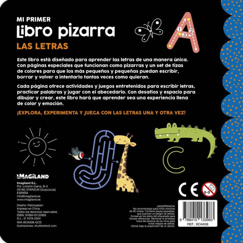 Mi primer libro pizarra: las letras